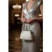 Evening Bag - Beaded w/ Rhinestoned Frame - White - BG-38694WT